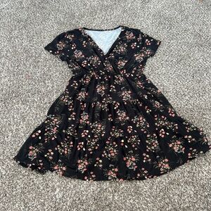 Floral Black Dress